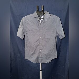 Goodfellow & Co Men’s Short Sleeve Button-Up Shirt Gray Pattern Size Medium NWT
